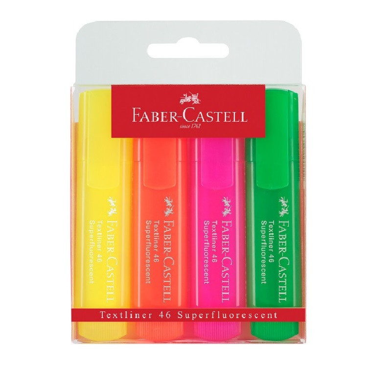 ماژیک علامت گذار فابر کاستل مدل superfluorescent بسته 4 عددی