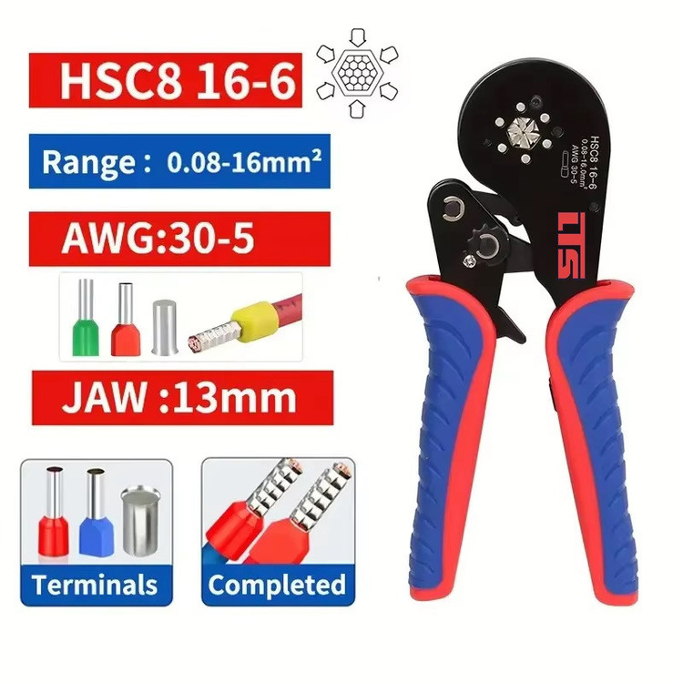 انبر پرس وایرشو 6 گوش زن ال.تی.اس مدل HSC8 6-16 سایز 16 میلی متر