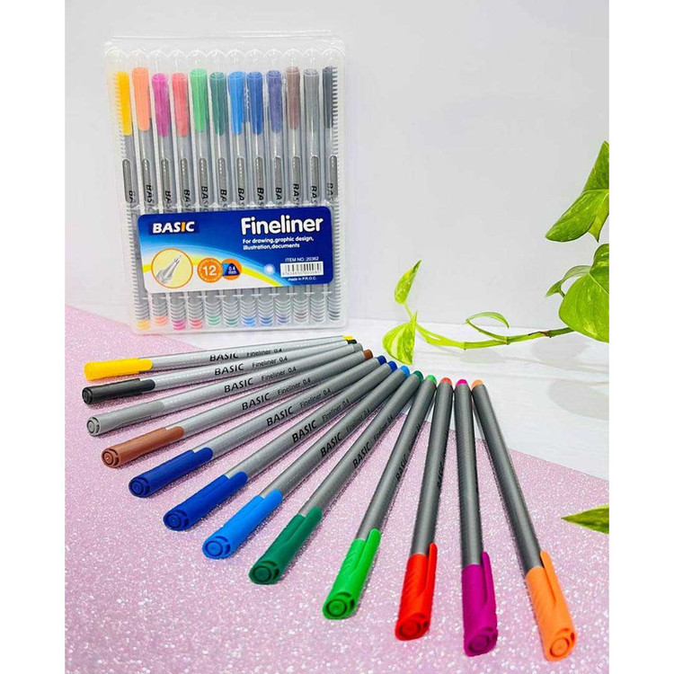 روان نویس بیسیک مدل Fineliner 12 بسته 12 عددی