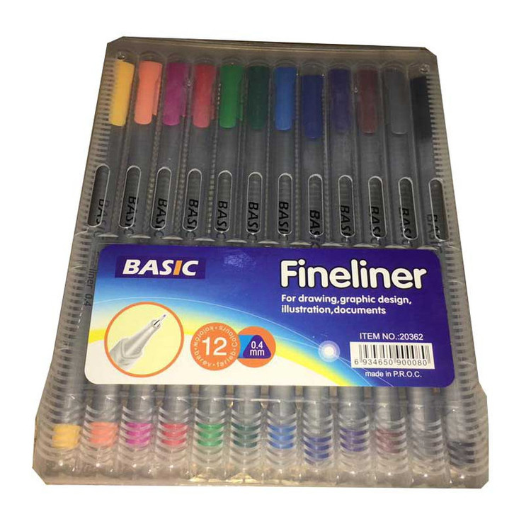 روان نویس بیسیک مدل Fineliner 12 بسته 12 عددی