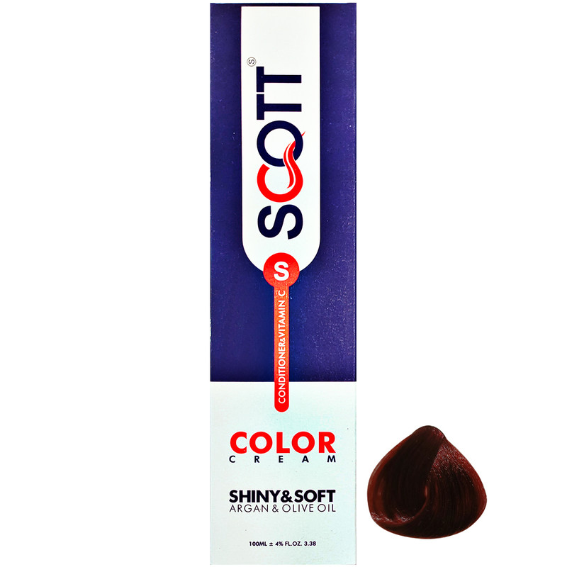 رنگ مو اسکاتس سری Mahogany شماره MG4 حجم 100 میلی لیتر رنگ قهوه ای ماهاگونی روشن