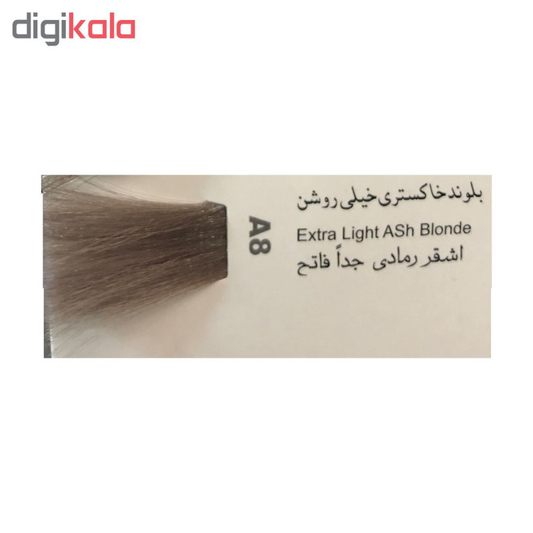 رنگ مو پادینا شماره A8 حجم 100 میلی لیتر رنگ بلوند خاکستری خیلی روشن
