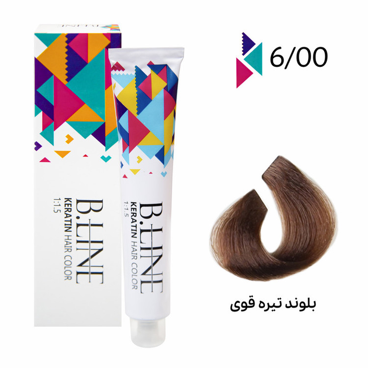 رنگ مو بی لاین شماره 6.00 حجم 100 میلی لیتر رنگ بلوند تیره قوی