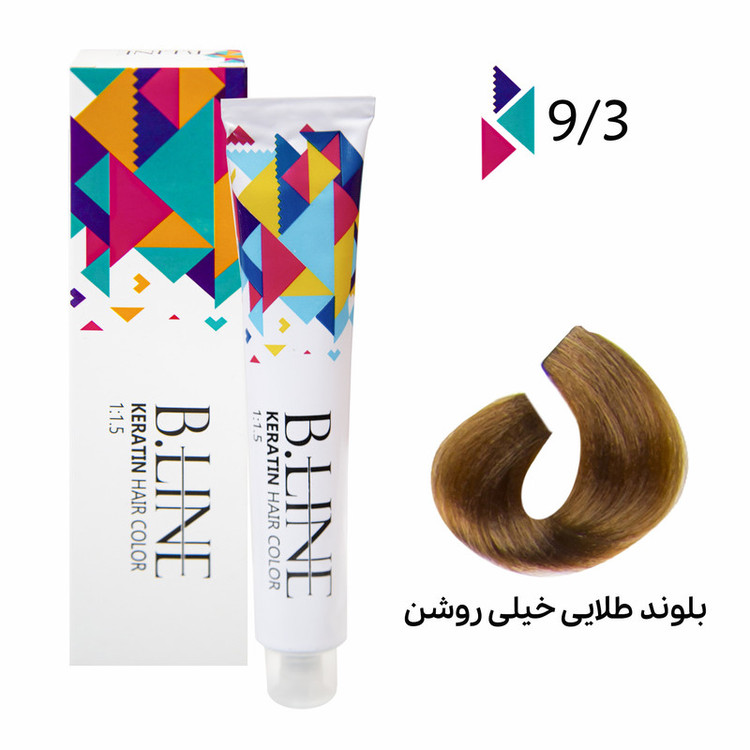 رنگ مو بی لاین شماره 9.3 حجم 100 میلی لیتر رنگ بلوند طلایی خیلی روشن