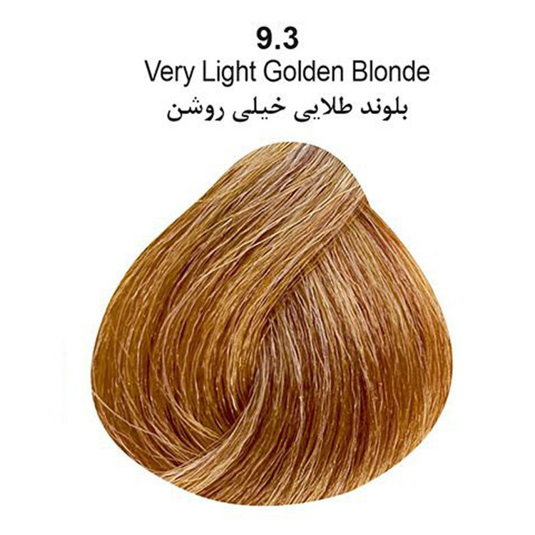 رنگ مو پولو بیوتی شماره 9.3 حجم 100 میلی لیتر رنگ بلوند طلایی خیلی روشن