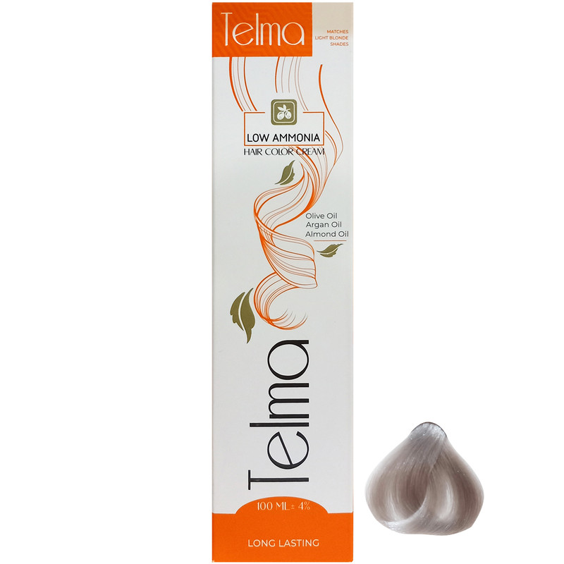 رنگ مو تلما مدل Low Ammonia شماره 90.00 حجم 100 میلی لیتر رنگ نقره ای