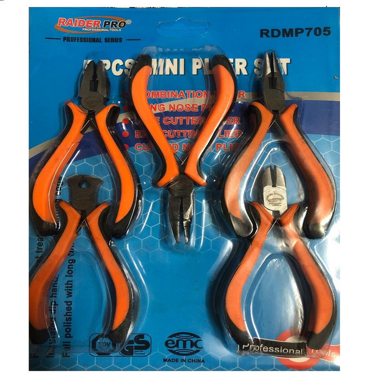 انبردست و انبر سیم چین و انبر دم باریک انبر کف چین و انبر دم باریک سر کج رایدر مدل RDMP705