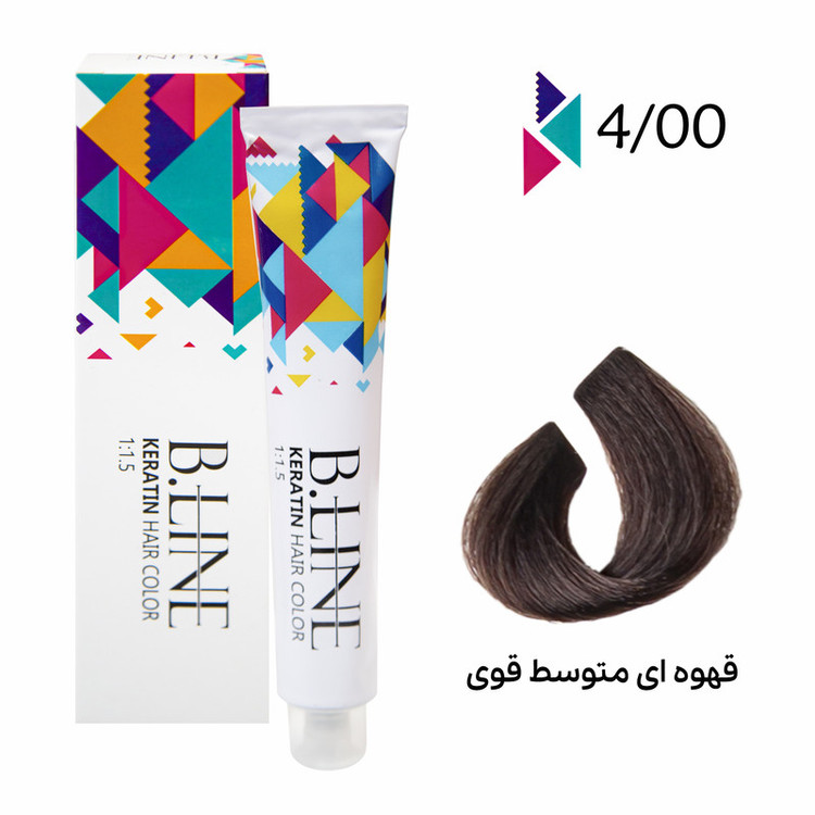 رنگ مو بی لاین شماره 4.00 حجم 100 میلی لیتر رنگ قهوه ای متوسط قوی