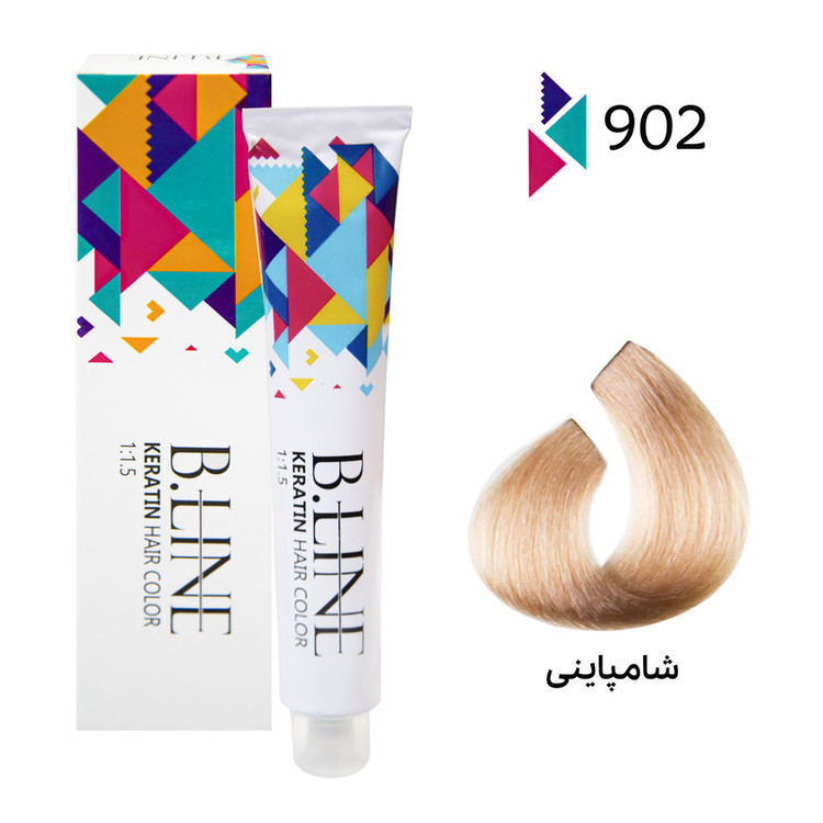 رنگ مو بی لاین شماره 902 حجم 100 میلی لیتر رنگ شامپاینی