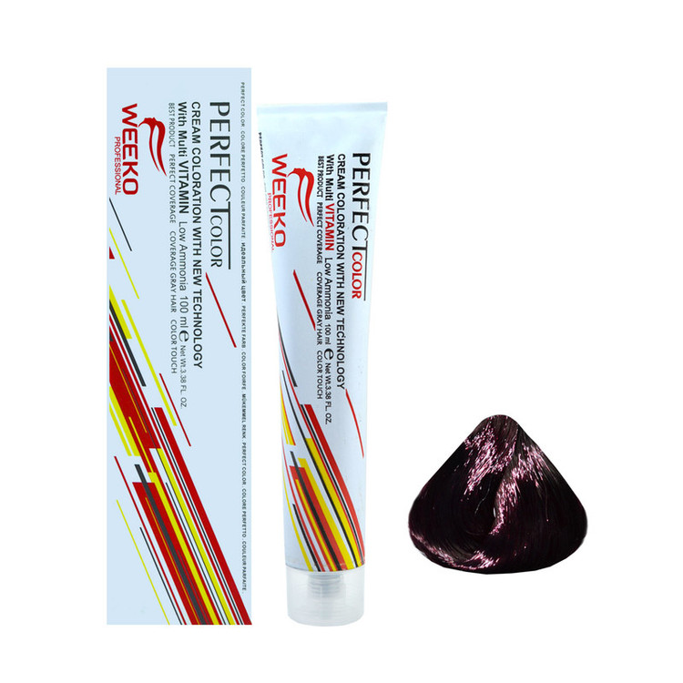 رنگ مو ویکو شماره 3.99 حجم 100 میلی لیتر رنگ شرابی بادمجانی خیلی تیره