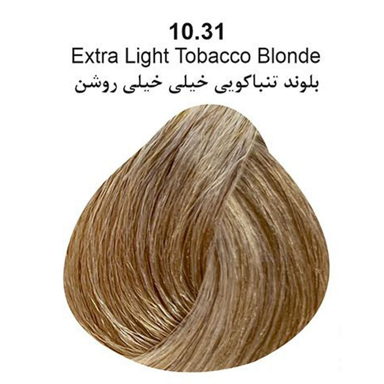 رنگ مو پولو بیوتی شماره 10.31 حجم 100 میلی لیتر رنگ بلوند تنباکویی خیلی خیلی روشن