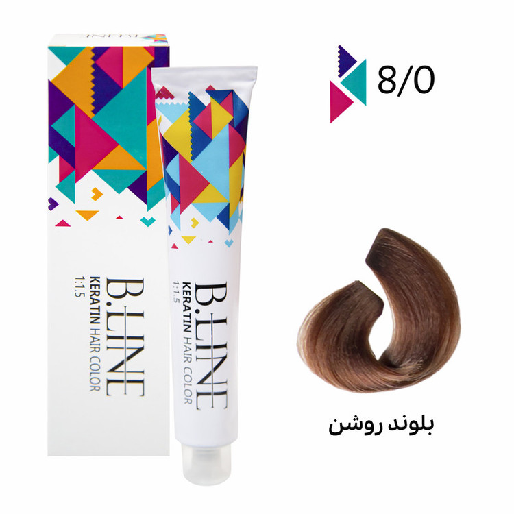 رنگ مو بی لاین شماره 8.0 حجم 100 میلی لیتر رنگ بلوند روشن