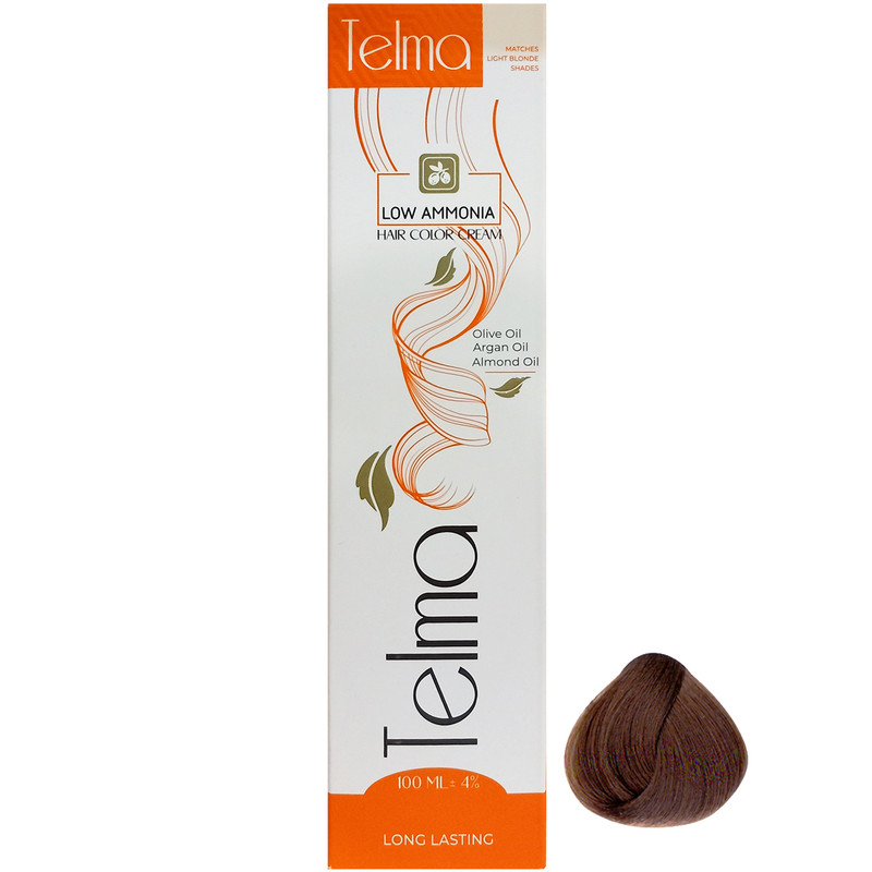 رنگ مو تلما مدل Low Ammonia شماره 6.58 حجم 100 میلی لیتر رنگ بلوند فندقی تیره