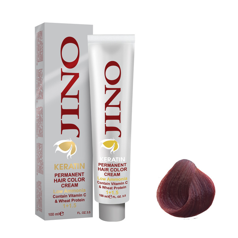 رنگ مو ژینو سری Red Violet شماره 6.62 حجم 100 میلی لیتر رنگ بلوند شرابی تیره