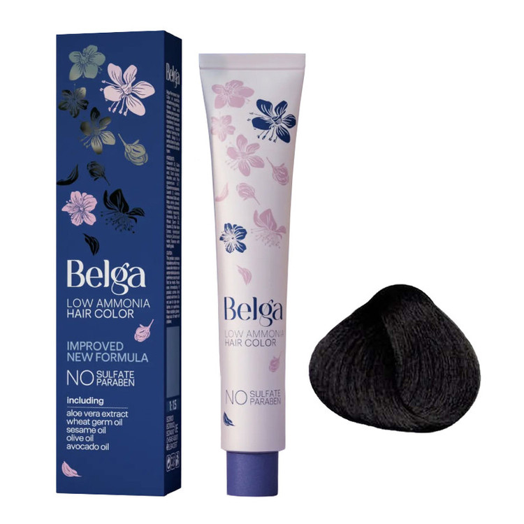 رنگ مو بلگا سری Blue شماره 1.0 حجم 100 میلی لیتر رنگ مشکی