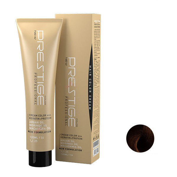 رنگ مو نیو پرستیژ کالر شماره 4.53 حجم 120 میلی لیتر رنگ قهوه ای کاکائویی تیره