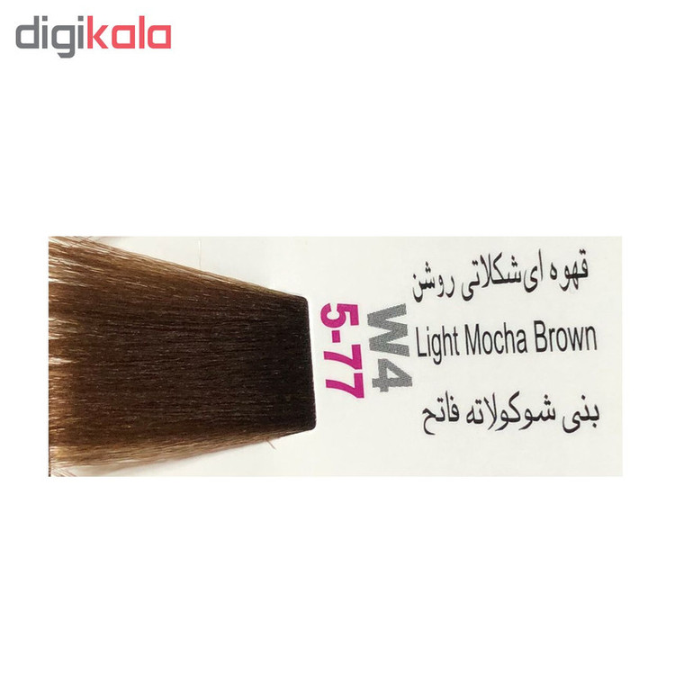 رنگ مو پادینا شماره W4-5-77 حجم 100 میلی لیتر رنگ قهوه ای شکلاتی روشن