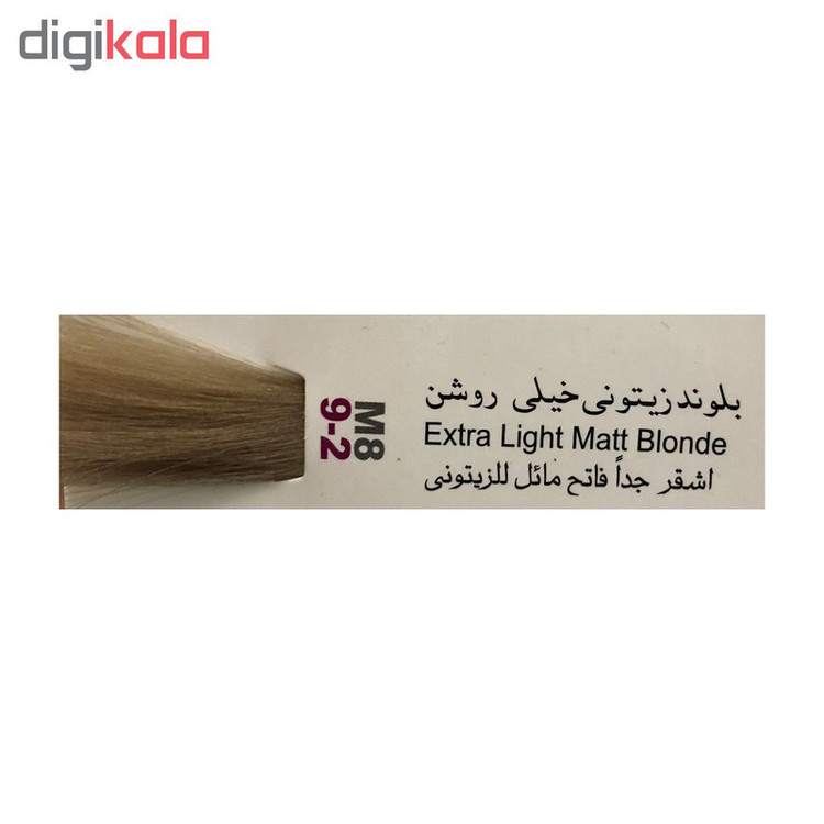 رنگ مو پادینا شماره M8-9-2 حجم 100 میلی لیتر رنگ بلوند زیتونی خیلی روشن