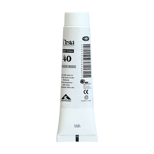 رنگ اکریلیک وستا مدل Titanium White حجم 37 میلی لیتر