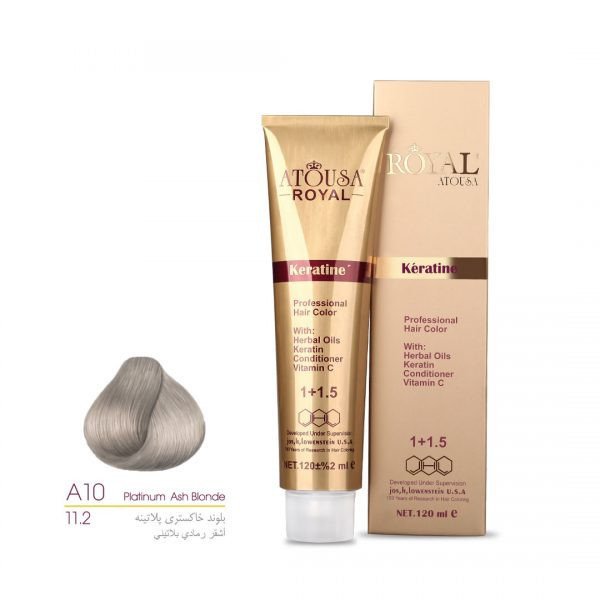 رنگ مو آتوسا رویال شماره 11.2 حجم 120 میلی لیتر رنگ بلوند خاکستری پلاتینه
