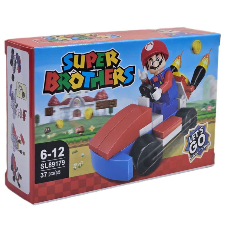 ساختنی 37 تکه ناب سل مدل ماریو ماشین سوار کد 37PCS/PZS SUPER BROTHERS SL89179 NO.1