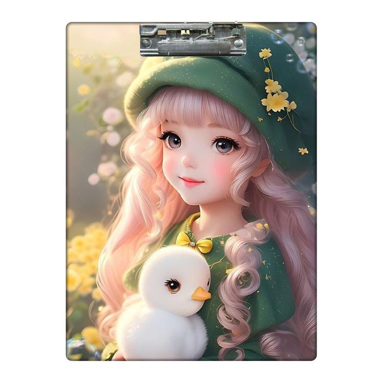 تخته شاسی طرح جوجه اردک و دختر کیوت کد 3973092 سایز A4