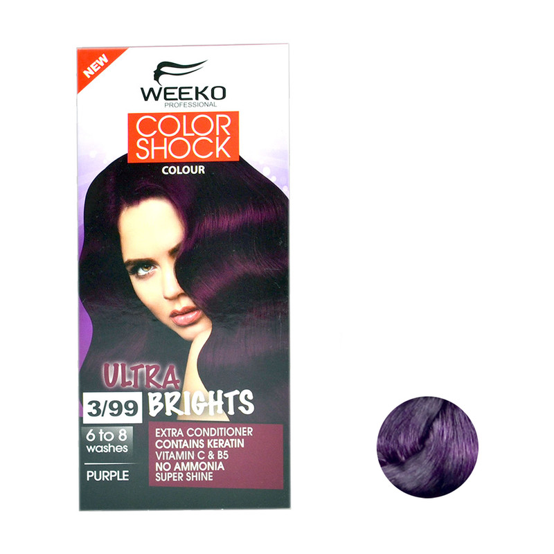 کیت رنگ مو ویکو مدل color shock شماره 3/99 حجم 80 میلی لیتر رنگ بنفش