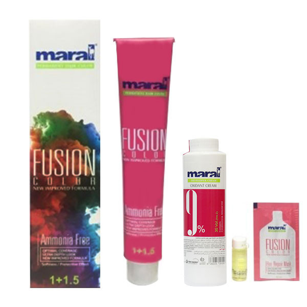 کیت رنگ مو مارال مدل Fusion شماره 5.00 حجم 100 میلی لیتر رنگ قهوه ای روشن اکسترا