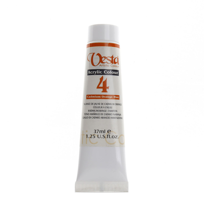 رنگ اکریلیک وستا مدل Cadmium Orange Hue 4 حجم 37 میلی لیتر