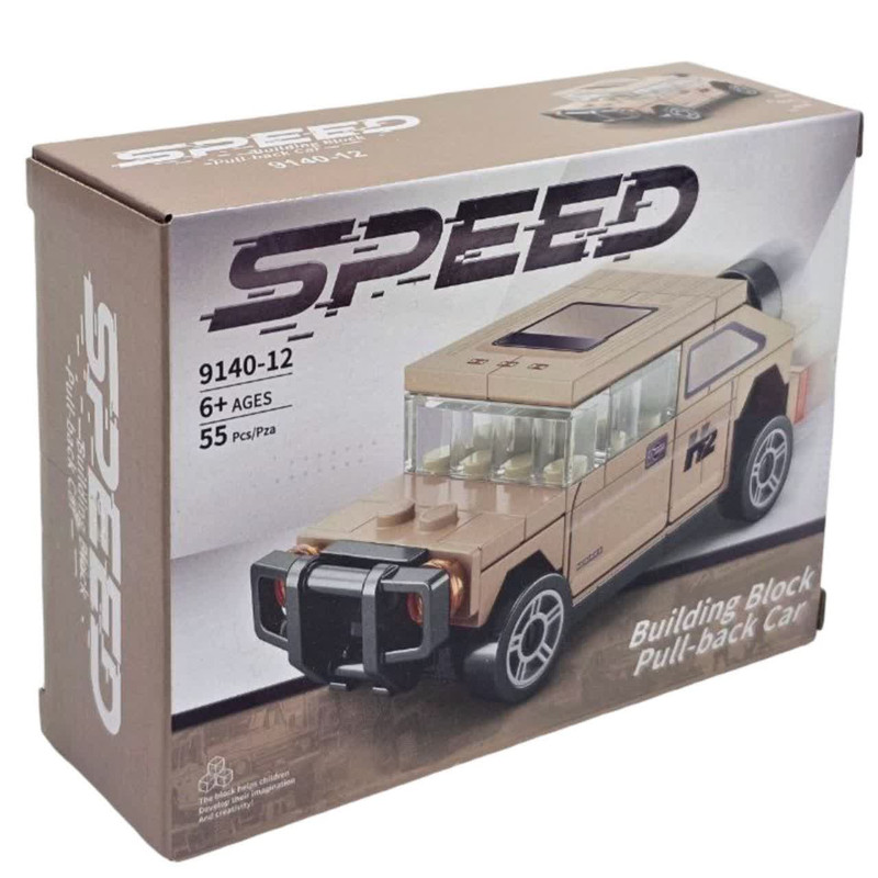 ساختنی 55 تکه ناب سل مدل ماشین رنجروور عقب کش BUILDING BLOCK PULL-BACK CAR