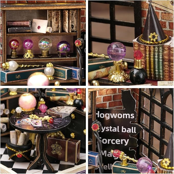 کیت ساختنی 300 تکه ناب سل مدل پازل چوبی خانه مینیاتوری چراغدار کد MOON MAGIC CUTEROOM DIY HOUSE DO IT YOURSELF