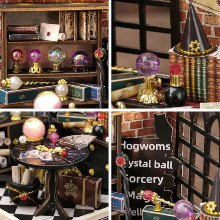 کیت ساختنی 300 تکه ناب سل مدل پازل چوبی خانه مینیاتوری چراغدار کد MOON MAGIC CUTEROOM DIY HOUSE DO IT YOURSELF