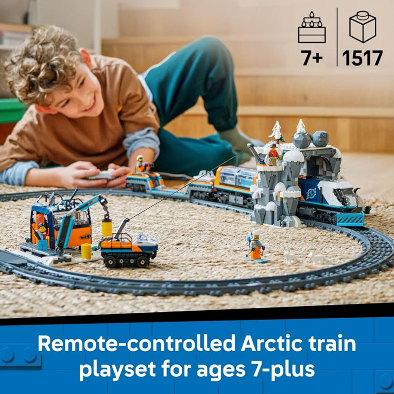 لگو ۱۵۱۷ تکه سری سیتی مدل Explorers’ Arctic Polar Express Train کد 60470