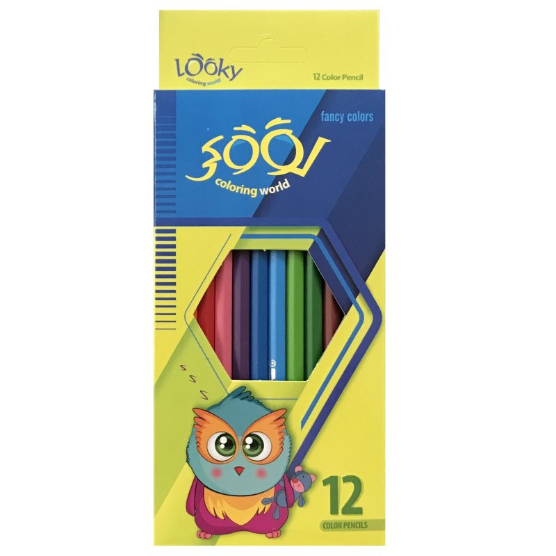 مداد رنگی 12 رنگ لوکی  مدل جغد کد Looky_12 color