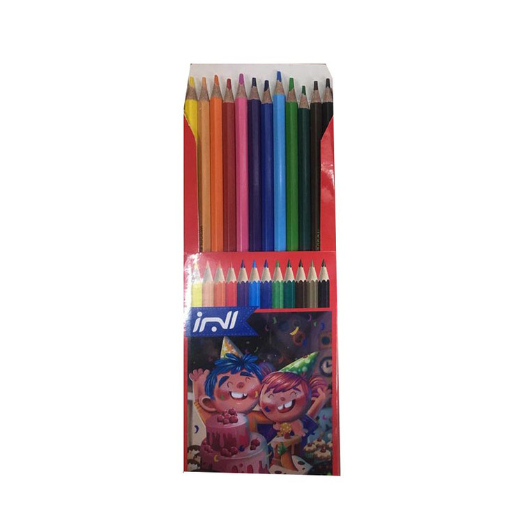 مداد رنگی 12 رنگ البرز مدل Woodless کد G3 بسته 3 عددی