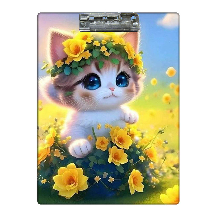 تخته شاسی طرح گربه با تاج گل کد 2578231 سایز A4