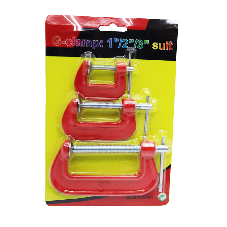 گیره سی کلمپ مدل YP-1/2/3INCH مجموعه 3 عددی