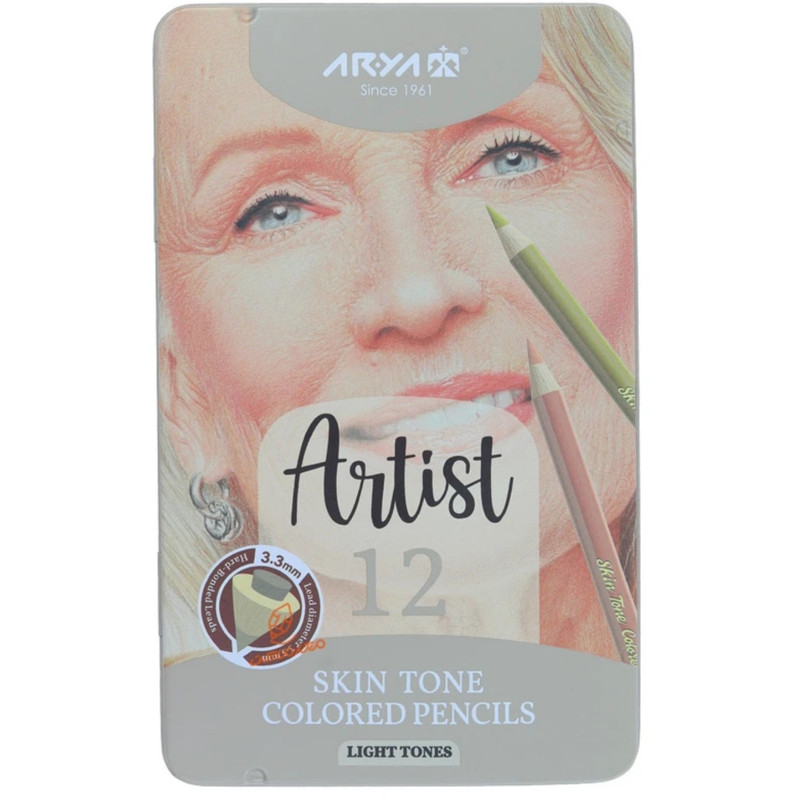 مداد رنگی 12 رنگ آریا مدل رنگ پوست روشن