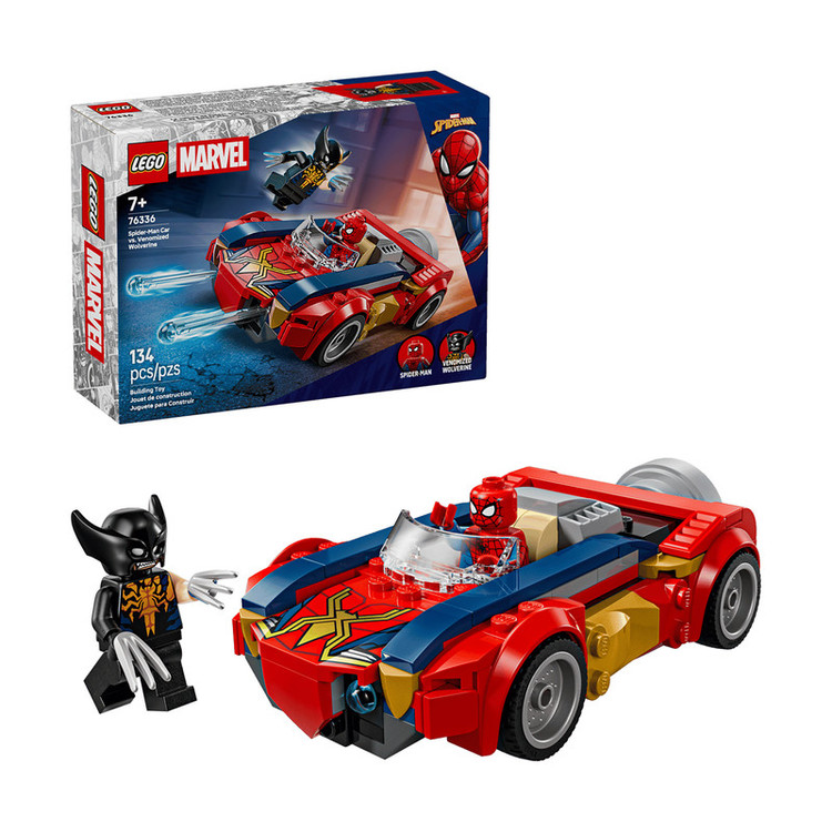 لگو 134 تکه سری Marvel مدل Spider-Man Car vs. Venomized Wolverine کد 76336