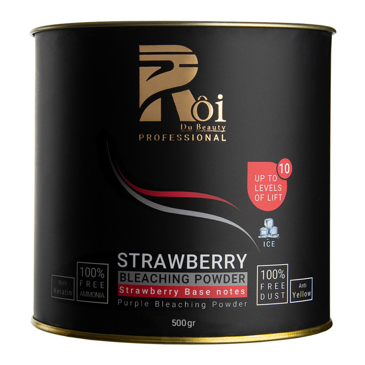 پودر دکلره روآ دو بیوتی مدل STRAWBERRY وزن 500 گرم رنگ بنفش
