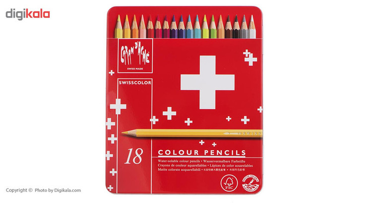 مداد آبرنگی 18 رنگ کارن داش مدل Swiss Color