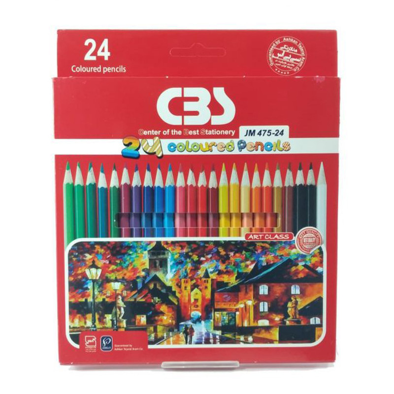 مداد رنگی 24 رنگ سی بی اس مدل jm475-24
