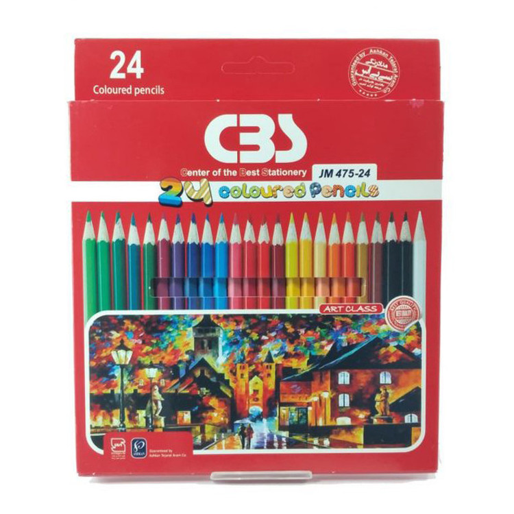 مداد رنگی 24 رنگ سی بی اس مدل jm475-24