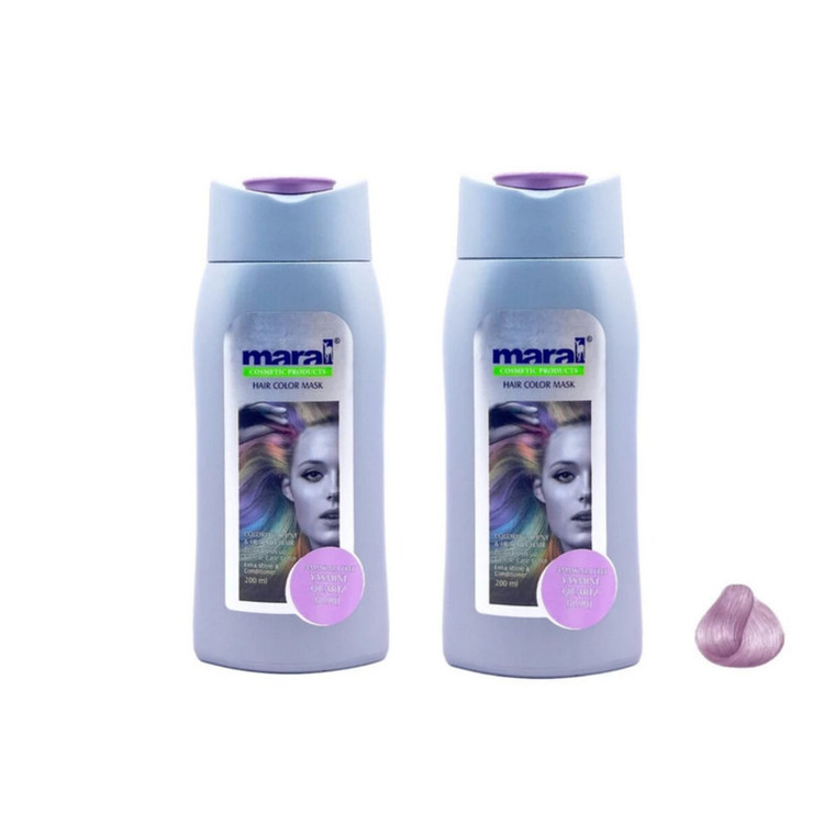 شامپو رنگساژ مو مارال شماره 8/90 حجم 400 میلی لیتر رنگ یاسی کوارتز مجموعه دو عددی