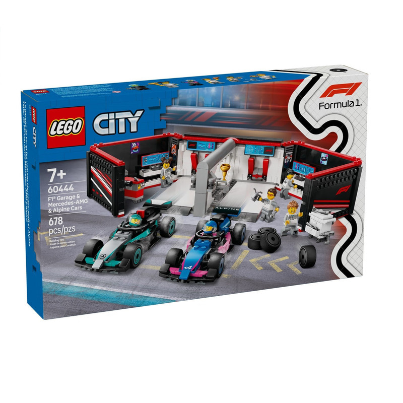 لگو 678 تکه سری سیتی مدل F1 Garage N Mercedes-AMG N Alpine Cars کد 60444