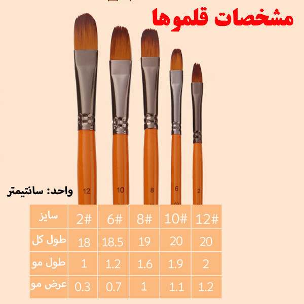 قلم مو زبان گربه ای ژوتینگ مدل G-5010FR مجموعه 5 عددی