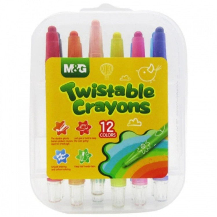 پاستل 12 رنگ اماندجی مدل Twistable Crayons با مغزی سنگی