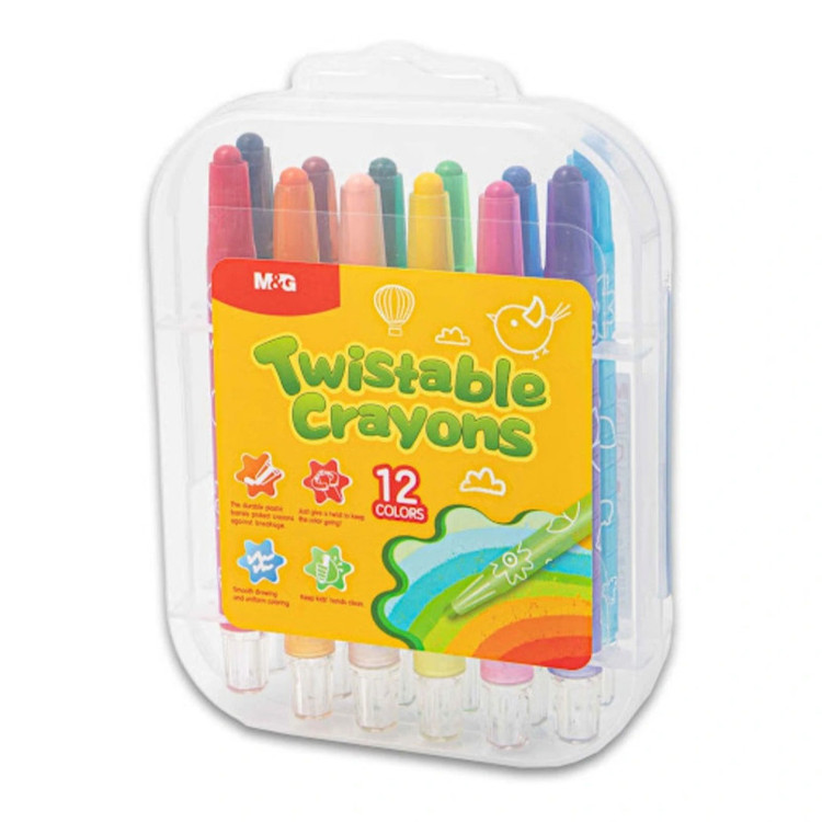 پاستل 12 رنگ اماندجی مدل Twistable Crayons با مغزی سنگی