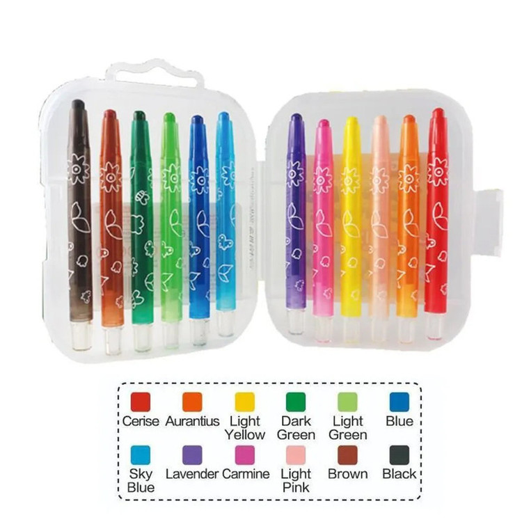 پاستل 12 رنگ اماندجی مدل Twistable Crayons با مغزی سنگی