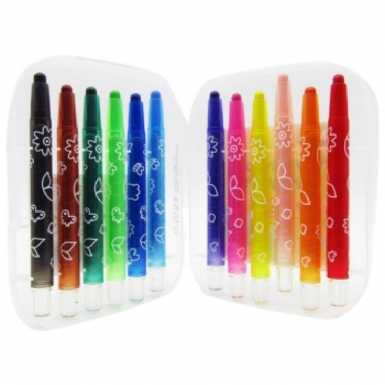 پاستل 12 رنگ اماندجی مدل Twistable Crayons با مغزی سنگی